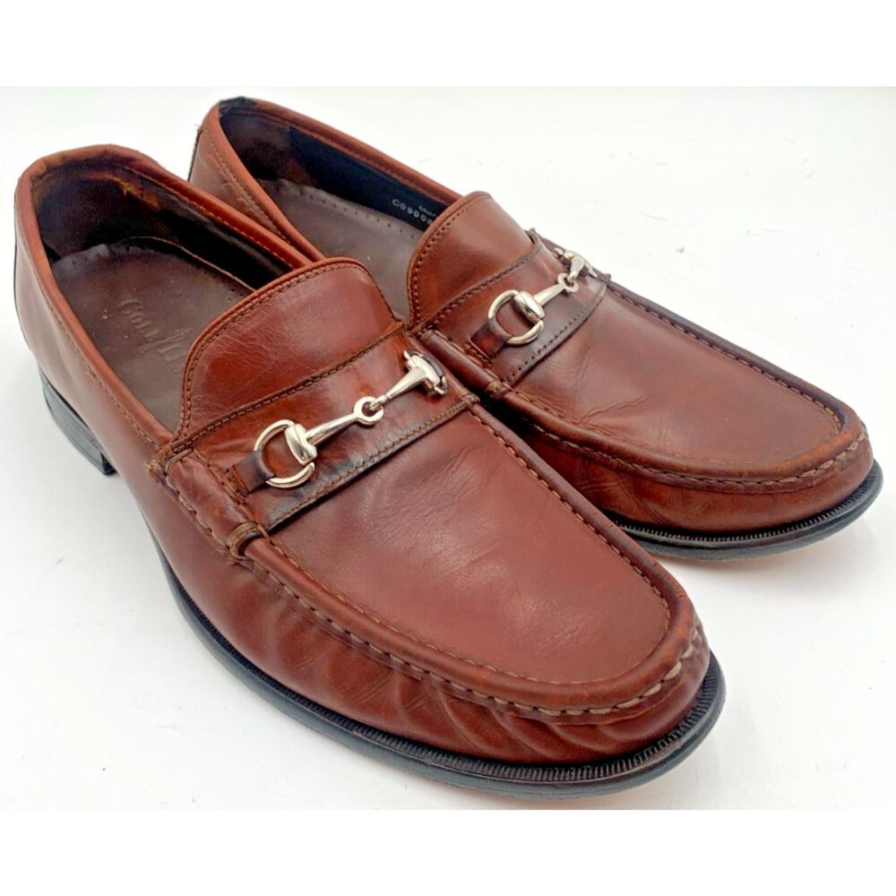 Cole Haan Men’s Size 10M Brown Leather Horse Bit Slip-On Loafers Dress Shoes